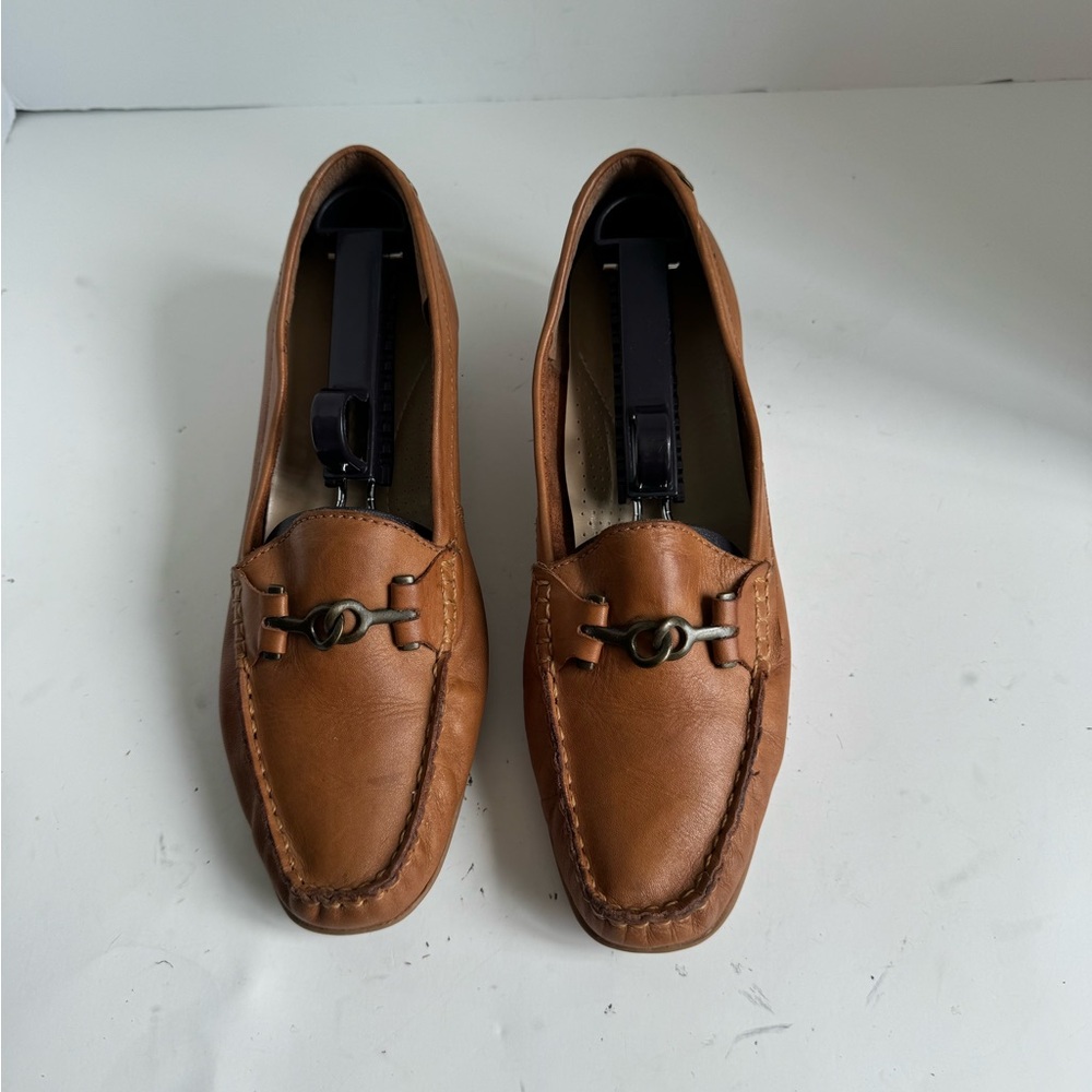 BOTTERO Shoes Womens Brown Leather Bambi Horsebit Slip On Block Heels Size 10